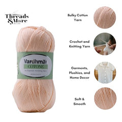 Vardhman Threads Cotone DK Weight Yarn - 51% Cotton 49% Acrylic Blend - 100g Ball 250m Length - Perfect for Knitting Crochet Amigurumi (Turquoise Blue)