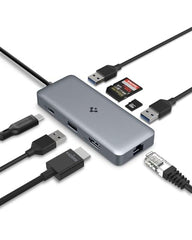 Spigen 4-in-1 USB-C Hub for MacBook Neo/Air/Pro and Laptops - Black