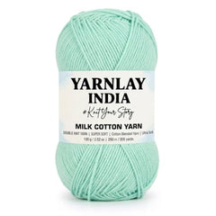 Yarnlay 3 Ply Soft Milk Cotton Yarn for Crochet Knitting, Amigurumi, Punch Needle .DIY Crafts, Summer Wear,Flowers Toys & Cushion Covers 100g (250m) (Shade 34: Grey)