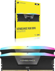 CORSAIR Vengeance RGB DDR5 RAM 48GB (2x24GB) 5200MHz CL38 Intel XMP iCUE Compatible Computer Memory - Black (CMH48GX5M2B5200C38)