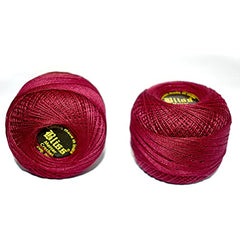 Dhruv Crafts Crochet Cotton Thread Yarn for Cross Stitch, Knitting, Embroidery & Craft Projects, Mercer Crochet Thread Ball, Shade B25 Red, 20 Gram, 0.5 MM Thickness, Sewing & DIY Supplies
