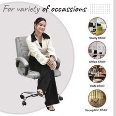 GOYALSON Ergonomic Revolving Office Home Swivel Desk Chair with Adjustable Height Smooth Moving (2, Black, Standard)