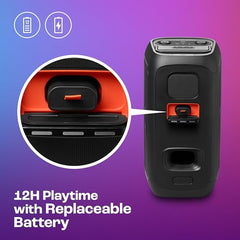 JBL Partybox Encore 2 with Mic, Wireless Bluetooth Party Speaker, AI Sound Boost, Dynamic Light Show, Upto 15Hrs Playtime, Replaceable Battery, Multi-Speaker Connection by Auracast, PartyBox App-Black