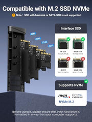 UGREEN 10Gbps M.2 NVMe Enclosure Aluminium for M-Key M& B-Key NVMe PCIe SSD