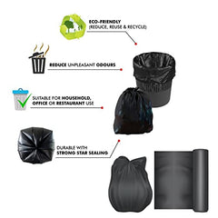 Campfire Compostable Garbage Bag | 150 Pcs | Medium 25 Ltr Capacity 19 x 21 Inches | 25 Bags x 6 Rolls | Daily Waste Solution | Trash Bags with Detachable Drawstrings | For Dry & Wet Waste