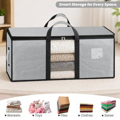 Storite Jumbo Super-Size 81 L Canvas Moisture Proof Heavy Duty Storage Bag | for Toys/Stationery/Blankets/Clothes/Moving Bags MultiPurpose With Strong Reinforced Handles Rectangular Cream (87x26x36 cm)