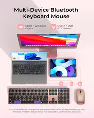 seenda SKM64-3 Wireless Bluetooth Keyboard Mouse Combo for Windows and Mac