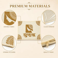 Choego New Season Wedding Print Saree Cover Pack of 12 | Zip closure, Doli Print Reusable storage bags, Ideal for bridal designer sarees, Wardrobe organizer, One side transparent