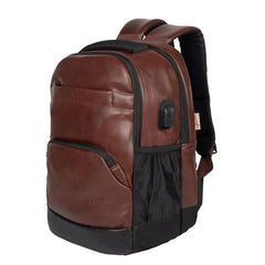 F Gear Luxur V2 27L Office Laptop Backpack with raincover, USB Charging Port, Fits 17" Laptop Artificial Leather Water resistant lightweight Gifts for Men Women Adults, College/Over Nighter (Green)