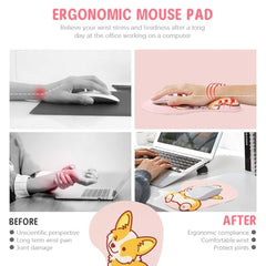 ZORBES® Mouse Pad with Wrist Support, Funny Cat Ergonomic Mouse Pad | I'm Fine Motivational Memo Design, Soft Gel Rest, Non-Slip Mouse Mat for Office Home