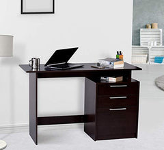 DeckUp Turrano Engineered Wood Study Table and Office Desk (Dark Wenge, Matte Finish)