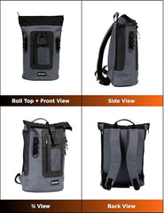 CarryPro MOJO V2.0-20L Everyday Laptop Backpack, Fits Up to 15.6 Inch Roll Top Laptop Bag for Office, College & Travel, Water Resistant Fabric, Ultra Lightweight Bag, 1 Year Warranty - Hot Orange