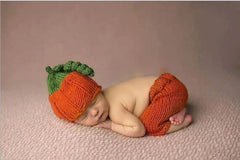 MOMISY Baby Photography Props, Includes Pant & Cap for Kids Parties Anniversaries Photography-Set of 2 Pieces-OrangeGreen- (0-6 Months)