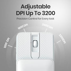 Portronics Toad Fold Wireless Bluetooth Mouse with Dual Wireless (BT + 2.4 GHz), Foldable Mouse, Rechargeable Battery, Multi-Device Pair, Up to 3200 DPI Sensitivity (Black)