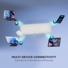 Rapoo 9010M Multi Device Wireless & Bluetooth Keyboard & Mouse Combo, White