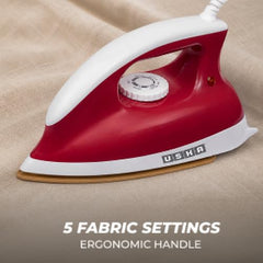 USHA Goliath 1200Watt Dry Iron with 1.8m Long Swivel Cord | Double Coat Golden Non Stick Soleplate for Longer Durability | 360° Swivel Cord | 2 Years Warranty | (Maroon), 1200 watts, Plastic