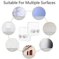 Shivstor 15 Pack Self Adhesive WallHook Heavy DutyHook for Hanging Without Drilling Transparent Nail Free StickyHook Strong Wall Hanger Set of 15 FlowerHook for Kitchen Bathroom Home Storage