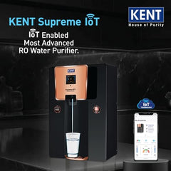KENT Supreme IoT RO Water Purifier|RO+UF+UV+Alk+Cu+TDS Control+UV In-Tank | IoT Enabled | Alkaline Water with pH 8-9.5 | 8L | 20LP/Hr Ideal For Borewell/Tanker/Municipal Water