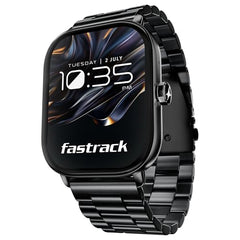 Fastrack MYND 1.93” AMOLED Display Smart Watch for Men & Women with AI Watch Faces,AI Chat,Offline Voice Commands,Curved Metallic Design,Functional Crown,BT Calling, Health Suite,100+ multisport modes