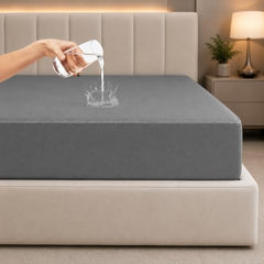La Verne 100% Waterproof Premium Cotton Feel Mattress Protector Queen Size 78 x 60 Inches | Breathable and Hypoallergenic Ultra Soft Fitted Bed Protector Cover