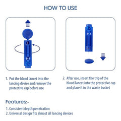 Diabascan Glucometer Strips 50 (25 X2) with Blood Lancet, Niddle, Round Lancet Needle,Vital Round Glucometer Lancets Glucometer Lancets 100
