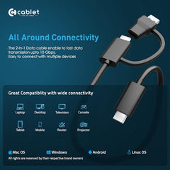 Cablet M.2 NVMe/NGFF SSD Enclosure USB 3.1 Gen2 10Gbps for 2242/2260/2280 M-Key/M+B Key PCIe SSD, Supports Dual Protocol NVMe and NGFF SSD, UASP Max 2TB, Aluminium Case