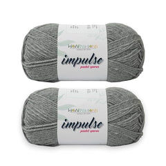 WOAFASHIONS - World of Arts Impulse Hand Knitting & Crochet Yarn, Premium Acrylic, 4 : Medium (Anchor Grey) (100gms / 3.5oz / 200mtr / 218yds)