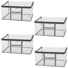 Timatim Transparent Plastic Clothes Cover Organiser for Wardrobe PVC Storage Bag for Saree, Shirts, Clothes, Lehenga Blankets Bedsheets Garment Protector Cover (Pack 2 pcs., Large (45x33x25 cms))