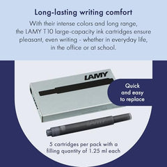 Lamy T-10 Black Ink Cartridges Pkg 5
