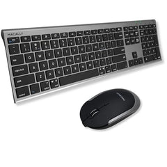 Macally Premium Bluetooth Keyboard and Mouse for Mac | Compatible Wireless Apple Keyboard and Mouse Combo (110 Keys Multi-Device Rechargeable) for MacBook Pro/Air and iMac - Space Gray
