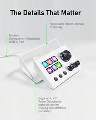 TreasLin VSDinside Stream Controller Deck Stream Dock with 12 Customizable Macro Keys to Trigger Actions in OBS Twitch YouTube for Content Creators Streaming Gaming Compatible with PC & Mac N3 White