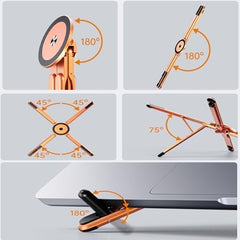 EDNITA ( 2Pcs Mini Laptop Stand for Desk | Portable Metal PC Desk Stand, Aluminium Cooling Pad Mini Clip Compatible with MacBook Apple Laptop, Lenovo, Dell, Hp, Acer & Other Laptops (Black)