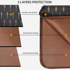 Tabelito Laptop Sleeve Bag 13" to 15.6 inch for Women Jute and Vegan Leather Office Everyday Handbags