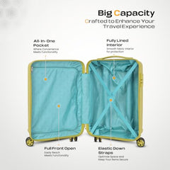 KAMILIANT by American Tourister Savvy | Trolley Bag Set of 3 (55+70+80 cms) for Travel| Hard Case Polypropylene (PP) Suitcase | 360° 8-Wheel Luggage Trolley | Combination Lock | Cress Green