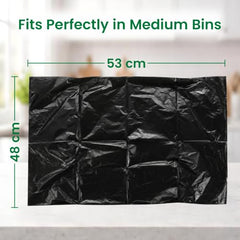 Crystal Pouch Garbage Bags Dustbin Bags and Plastic Covers For Home Malls Parks Hospitals Hotels | Medium Size | Black | 19 X 21 Inch | 6 Packs Of 30 pcs | Total 180 pcs