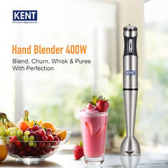 KENT 16044 Hand Blender Stainless Steel 400 W | Variable Speed Control | Easy to Clean and Store | Low Noise Operation