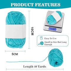 Asian Hobby Crafts 12 Pcs Multi Wool Yarn Set for Crocheting & Knitting | 12g Each Soft 3 Ply Wool Yarn Crochet Thread, Ideal For Handmade DIY Embroidery Craft Projects & Perfect For Beginners