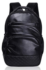 F Gear Luxur 25L Medium Laptop backpack Fits upto 17" Laptop Faux Leather Water resistant lightweight, Gifts for Men Women Boys Girls Adults, College/School/Office/Travel Bag (Brown)