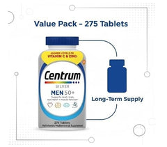 Cen_tr.um Silver Men 50+ Multivitamin - 275 Tablets