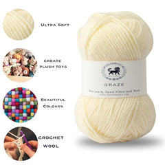 Nestnhaven Acrowools Graze Hand Knitting and Crochet Yarn. Pack of 1 Ball - 100gms. Shade no - NNHG001 (Berry Purple)