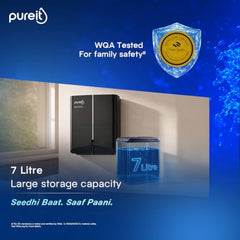 Pureit Wave Plus RO Purifier + Mineral + UV (Black) | Water Purifier for Home | Up to 45% Water Savings | Suitable for Borewell/Tanker/Municipal Supply | Wall Mountable | 7L Storage
