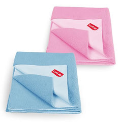 LuvLap Instadry Waterproof Baby Dry Sheet, Small Size 50x70 cm, Extra Absorbent Quick Dry Sheet for New Born,Toddler, Anti-Piling Fleece for Baby, Bed Protector, Pack of 2, Maroon & Navy Blue