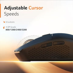 Acer Prism Dual Mode Wireless Mouse I 2.4G + Bluetooth I Silent Click I 3200 DPI (800-1200-2400-3200) I Rechargeable 500mAh I RGB LED I 6 Buttons I Lightweight 87g I Ergonomic Design for Laptop PC Mac