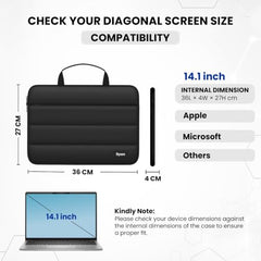 Dyazo 15.6 Inch Fluffy Laptop Sleeve | Soft Padded Protection | Water Resistant & Lightweight Laptop Sleeve Case Compatible for MacBook, Dell, HP, Lenovo, Acer, Asus and Other Notebook (Black)
