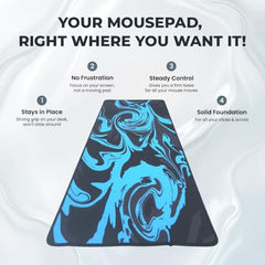 SPIN CART Large Gaming Mouse pad, Long XXL Extended Desk Table Mat Mousepad for Laptop PC Computer (Abstract Blue)