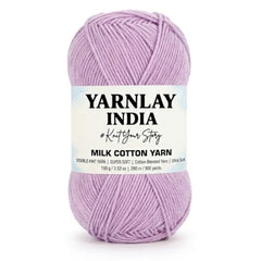Yarnlay 3 Ply Soft Milk Cotton Yarn for Crochet Knitting, Amigurumi, Punch Needle .DIY Crafts, Summer Wear,Flowers Toys & Cushion Covers 100g (250m) (Shade 34: Grey)