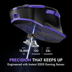 Kreo Hawk Gaming Mouse with Programmable Buttons & RGB Lighting | Top Pixart Sensor | Adjustable DPI with 1.5m Long Braided Cable and Optical Sensor | Lightweight & Durable (Hawk- Black)