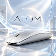 Offbeat - Atom Dual Bluetooth 5.1+5.1 & 2.4Ghz Wireless, Type-C Rechargeable 100 Hours Battery Silent Click Mouse, Triple Device connectivity Windows, Mac, iOS, Android (Silver)
