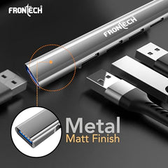 Frontech 8-in-1 Multi-Port Expansion Hub, Dual Input (USB-C & USB), High-Speed Data Transfer, Metal Matt Finish, Backed with 1 Year Warranty (NC-0058)