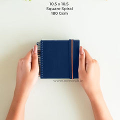 MENORAH - Artist Square Sketch Book - 180 GSM - Square Drawing Book - (100 Pages/50 Sheets) - Hard Metal Spiral Bound - (15.0 cm x 15.0 cm) - Pink